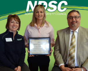 Susan Murphy accepting the NDSC Occupational Safety Merit Award