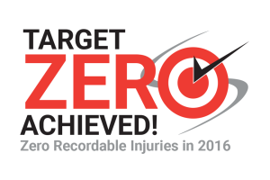 Target Zero Achieved Logo for zero recordable injuries in 2016