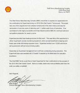 Shell Norco Heat Treatment Award