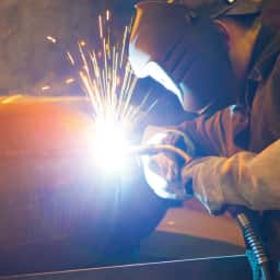 A weld being prepared for pre weld heat treatment 