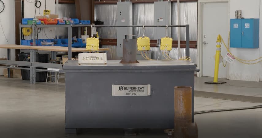 SmartFurance on-site post weld heat treatment furnace services in fabrication facility.