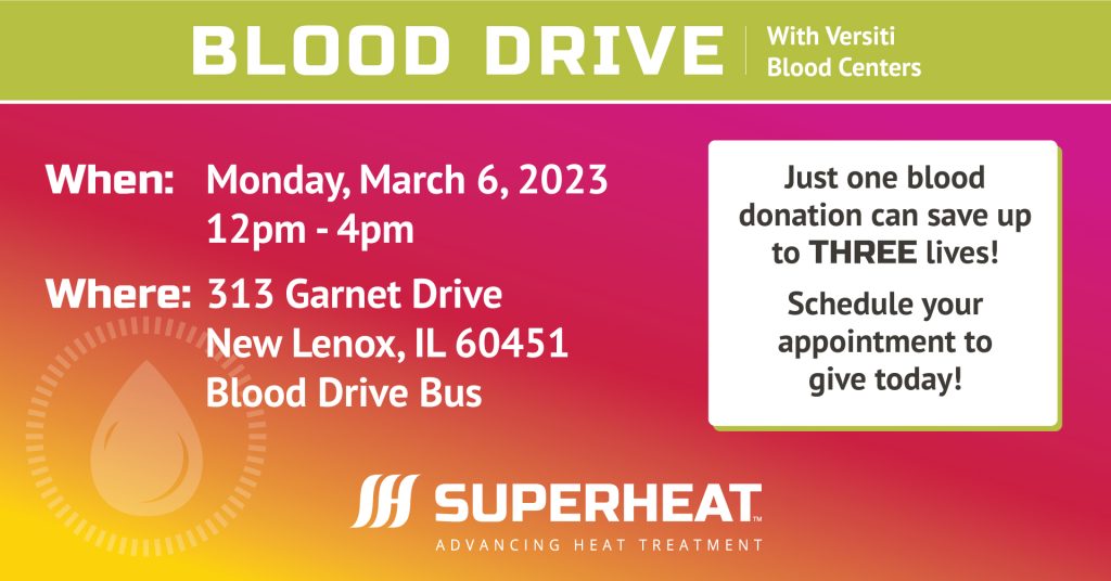 Superheat blood drive with Versiti Blood Centers