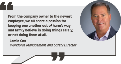 Pull quote from Jamie Cox, Workforce Management and Safety Director