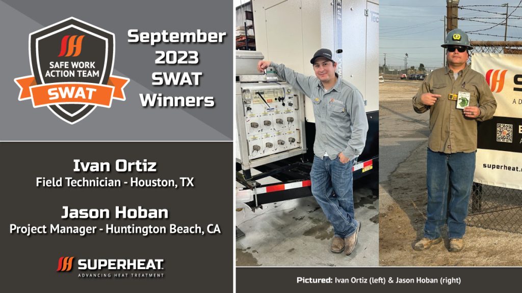 September 2023 SWAT winners for safe on-site heat treatment.