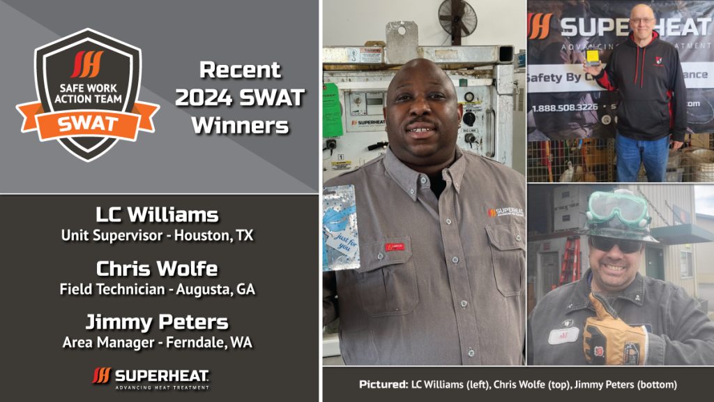 Recent SWAT winners for safe on-site heat treatment services.