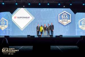 Superheat accepting gold award for safety leadership at 2025 IBR safety excellence awards