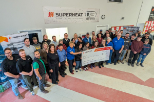 Superheat employees presenting a cheque to the Kincardine & Community Hospital Foundation for $25,000